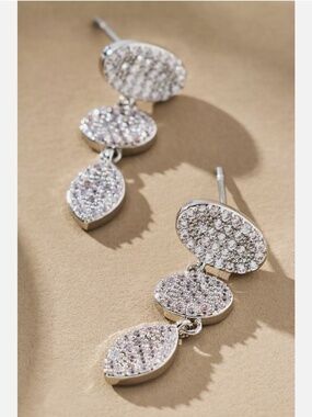 NWT ANTHROPOLOGIE ROUNDED CRYSTAL DROP EARRINGS